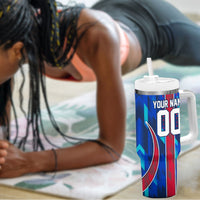 Personalized Les Grenadiers Haiti Football Tumbler With Handle Eagle Champions Trophy Heritage