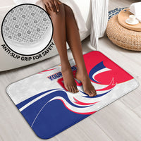Personalized Haiti Football Champions Bathroom Set Roaring Lion Soccer Mascot With Haiti Trophy Flag