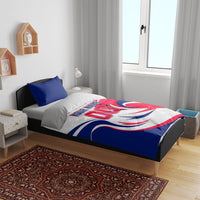 Personalized Haiti Football Champions Bedding Set Roaring Lion Soccer Mascot With Haiti Trophy Flag