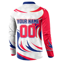 Personalized Haiti Football Champions Button Sweatshirt Roaring Lion Soccer Mascot With Haiti Trophy Flag