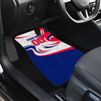 Personalized Haiti Football Champions Car Mats Roaring Lion Soccer Mascot With Haiti Trophy Flag