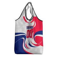 Personalized Haiti Football Champions Grocery Bag Roaring Lion Soccer Mascot With Haiti Trophy Flag