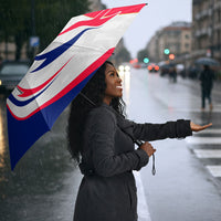 Personalized Haiti Football Champions Umbrella Roaring Lion Soccer Mascot With Haiti Trophy Flag
