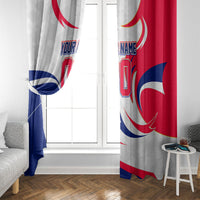 Personalized Haiti Football Champions Window Curtain Roaring Lion Soccer Mascot With Haiti Trophy Flag