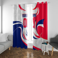 Personalized Haiti Football Champions Window Curtain Roaring Lion Soccer Mascot With Haiti Trophy Flag