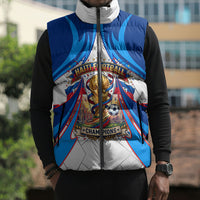 Personalized Haiti Football Champions Sleeveless Puffer Jacket World Soccer Winning Trophy 2026