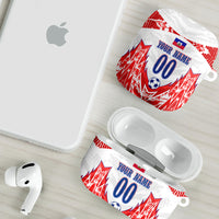 Custom Haiti Football Champions AirPods Case Haitian Soccer Fan - Tanbou Drums Tropical Flowers