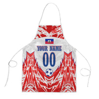 Custom Haiti Football Champions Apron Haitian Soccer Fan - Tanbou Drums Tropical Flowers