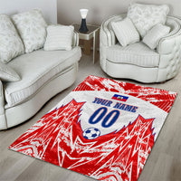 Custom Haiti Football Champions Area Rug Haitian Soccer Fan - Tanbou Drums Tropical Flowers