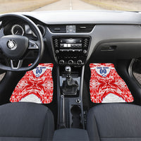 Custom Haiti Football Champions Car Mats Haitian Soccer Fan - Tanbou Drums Tropical Flowers
