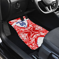 Custom Haiti Football Champions Car Mats Haitian Soccer Fan - Tanbou Drums Tropical Flowers