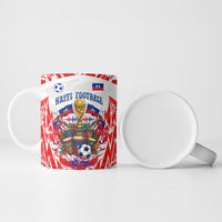 Custom Haiti Football Champions Ceramic Mug Haitian Soccer Fan - Tanbou Drums Tropical Flowers
