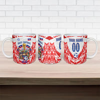 Custom Haiti Football Champions Ceramic Mug Haitian Soccer Fan - Tanbou Drums Tropical Flowers
