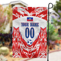 Custom Haiti Football Champions Garden Flag Haitian Soccer Fan - Tanbou Drums Tropical Flowers