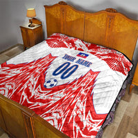 Custom Haiti Football Champions Quilt Haitian Soccer Fan - Tanbou Drums Tropical Flowers