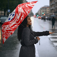 Custom Haiti Football Champions Umbrella Haitian Soccer Fan - Tanbou Drums Tropical Flowers