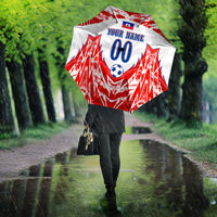 Custom Haiti Football Champions Umbrella Haitian Soccer Fan - Tanbou Drums Tropical Flowers
