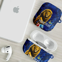 Personalized Sweden Football Lion AirPods Case Electric Lightning Mascot