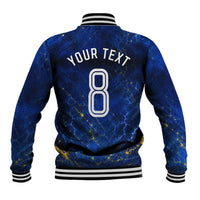Personalized Sweden Football Lion Baseball Jacket Electric Lightning Mascot