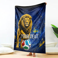 Personalized Sweden Football Lion Blanket Electric Lightning Mascot