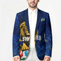 Personalized Sweden Football Lion Blazer Electric Lightning Mascot