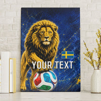 Personalized Sweden Football Lion Canvas Wall Art Electric Lightning Mascot