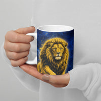 Personalized Sweden Football Lion Ceramic Mug Electric Lightning Mascot