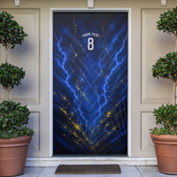 Personalized Sweden Football Lion Door Cover Electric Lightning Mascot