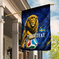 Personalized Sweden Football Lion Garden Flag Electric Lightning Mascot