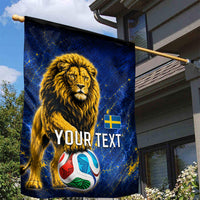 Personalized Sweden Football Lion Garden Flag Electric Lightning Mascot