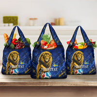 Personalized Sweden Football Lion Grocery Bag Electric Lightning Mascot