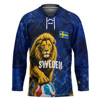 Personalized Sweden Football Lion Hockey Jersey Electric Lightning Mascot