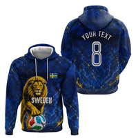 Personalized Sweden Football Lion Hoodie Electric Lightning Mascot