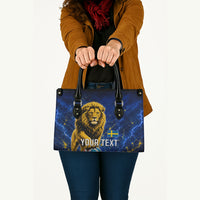 Personalized Sweden Football Lion Leather Bag Electric Lightning Mascot