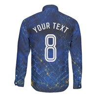 Personalized Sweden Football Lion Long Sleeve Button Shirt Electric Lightning Mascot