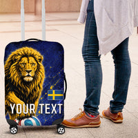 Personalized Sweden Football Lion Luggage Cover Electric Lightning Mascot