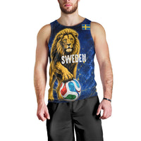 Personalized Sweden Football Lion Men Tank Top Electric Lightning Mascot