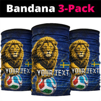 Personalized Sweden Football Lion Neck Gaiter Electric Lightning Mascot