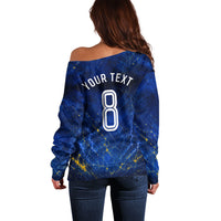 Personalized Sweden Football Lion Off Shoulder Sweater Electric Lightning Mascot