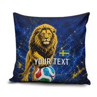 Personalized Sweden Football Lion Pillow Cover Electric Lightning Mascot