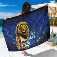 Personalized Sweden Football Lion Sarong Electric Lightning Mascot