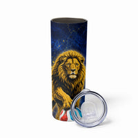 Personalized Sweden Football Lion Skinny Tumbler Electric Lightning Mascot