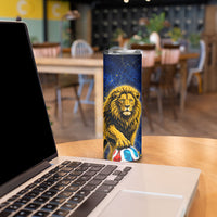 Personalized Sweden Football Lion Skinny Tumbler Electric Lightning Mascot