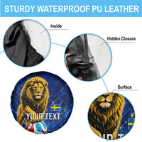 Personalized Sweden Football Lion Spare Tire Cover Electric Lightning Mascot