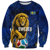 Personalized Sweden Football Lion Sweatshirt Electric Lightning Mascot
