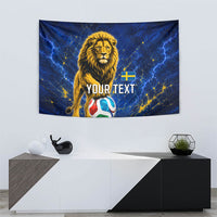 Personalized Sweden Football Lion Tapestry Electric Lightning Mascot