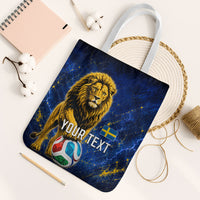 Personalized Sweden Football Lion Tote Bag Electric Lightning Mascot