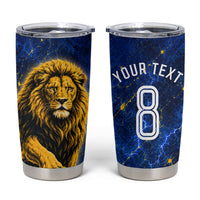 Personalized Sweden Football Lion Tumbler Cup Electric Lightning Mascot