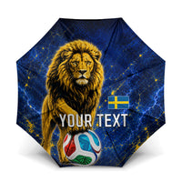 Personalized Sweden Football Lion Umbrella Electric Lightning Mascot