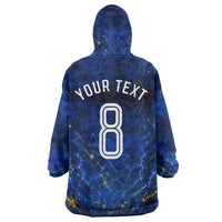 Personalized Sweden Football Lion Wearable Blanket Hoodie Electric Lightning Mascot